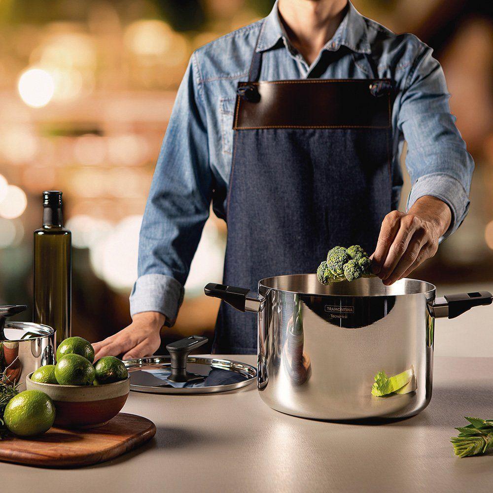 Caldeirão Corpo Triplo Tramontina Grano Baquelite 62165240 Inox - 3