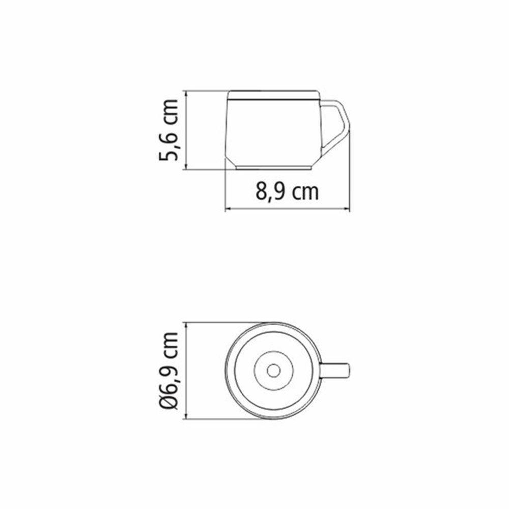 Conjunto 2 Xícaras Para Café Tramontina 64760308 80ml Cinza - 5