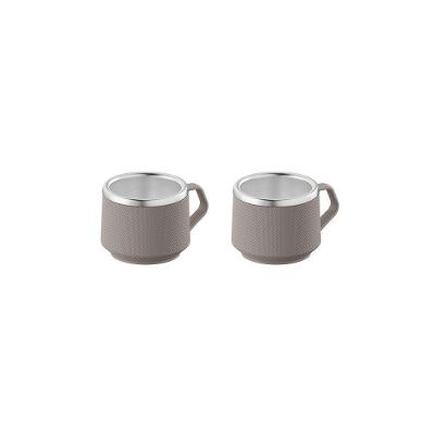 Conjunto 2 Xícaras Para Café Tramontina 64760308 80ml Cinza
