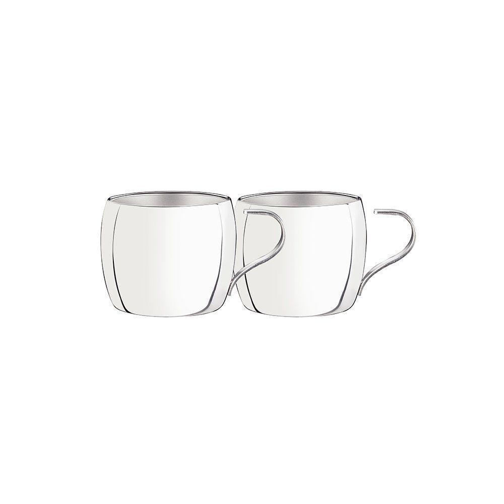 Conjunto 2 Xícaras Para Chá E Capuccino Tramontina 64430790 230ml Inox - 1