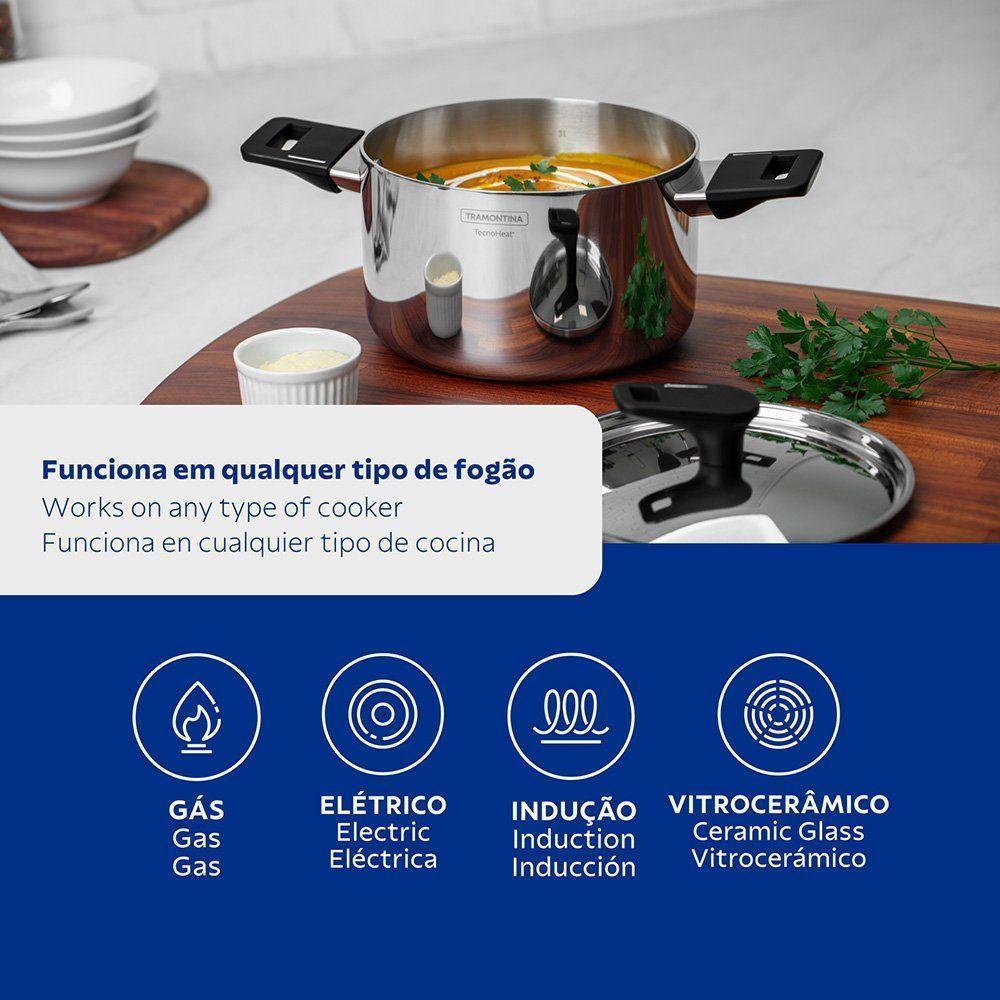 Caçarola Funda Corpo Triplo Tramontina Grano Baquelite 62164200 Inox - 3