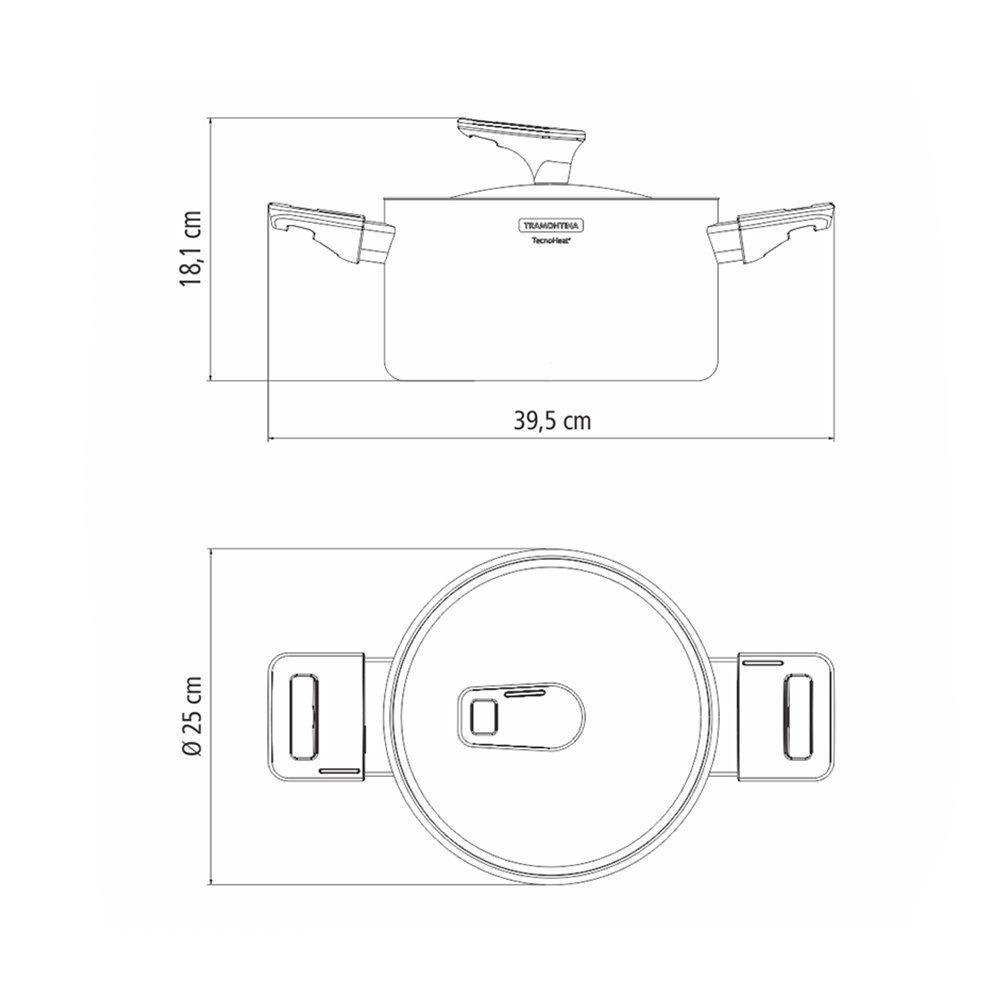 Caçarola Funda Corpo Triplo Tramontina Grano Baquelite 62164240 Inox - 6
