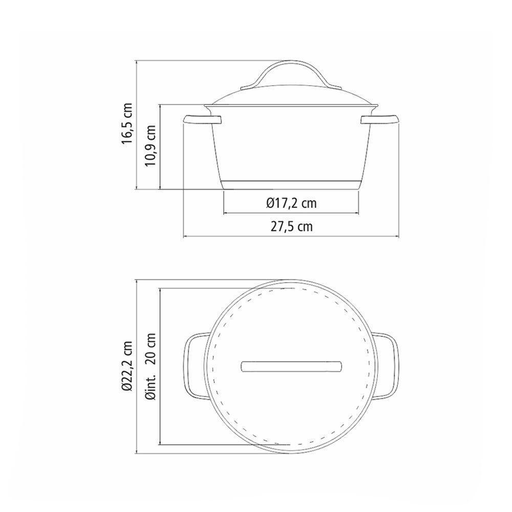 Caçarola Funda Fundo Triplo Tramontina Allegra 62654200 Inox - 9