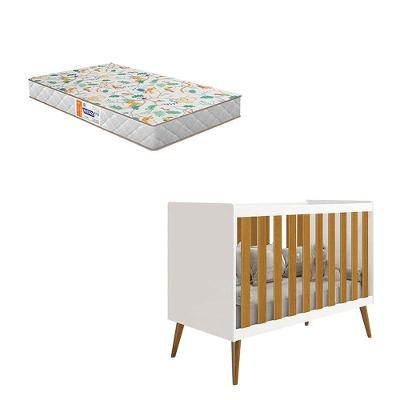 Berço Americano Isis Branco Acetinado Savana Com Colchão Gazin - Reller