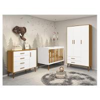 Quarto De Bebê Isis 3 Portas Branco Acetinado Savana - Reller - 1