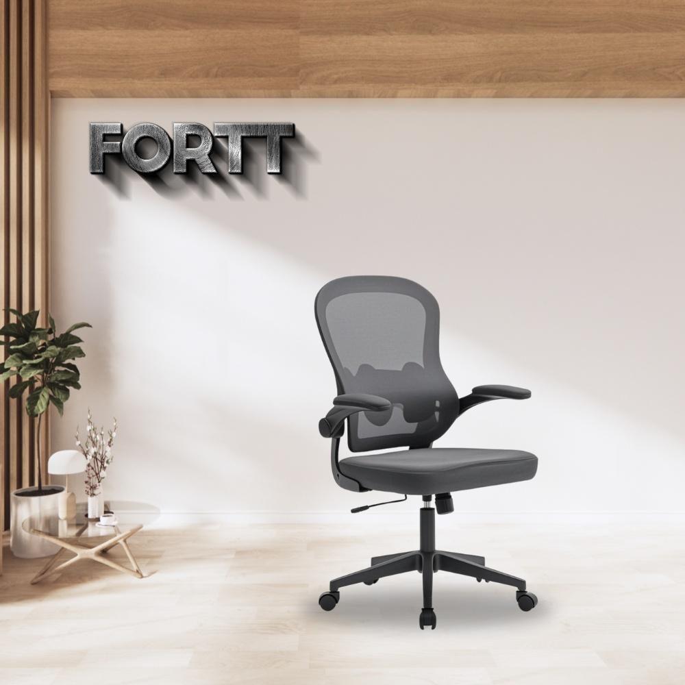 Cadeira De Escritório Executiva Base Preta Com Rodinha Fortt Linea Cinza - Csf20-cz - 7