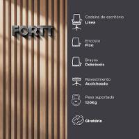 Cadeira De Escritório Executiva Base Preta Com Rodinha Fortt Linea Cinza - Csf20-cz - 6