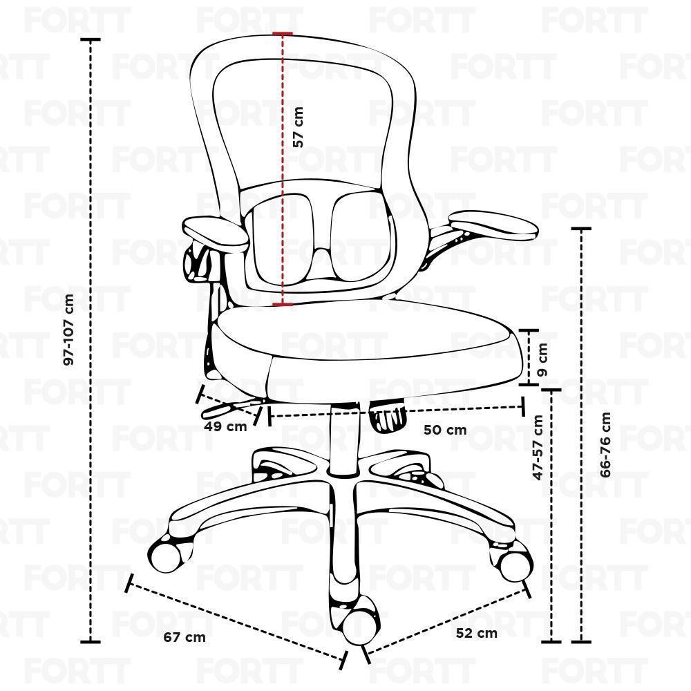 Cadeira De Escritório Executiva Base Preta Com Rodinha Fortt Linea Preta - Csf20-pt - 5