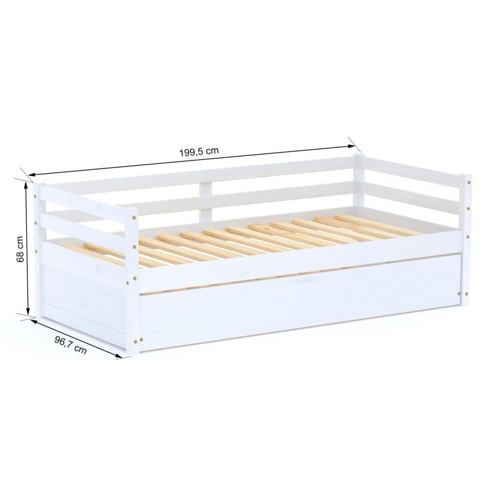 Bicama Solteiro Slim Rb Madeira Maciça Branco Housin - 4