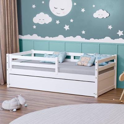 Bicama Solteiro Slim Rb Com Grade De Proteção Madeira Maciça Branco Housin