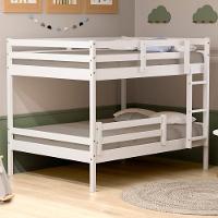 Beliche Casal Casal Slim Com Grade De Proteção Madeira Maciça Branco Housin - 1