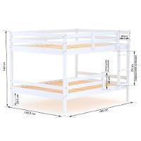 Beliche Casal Casal Slim Com Grade De Proteção Madeira Maciça Branco Housin