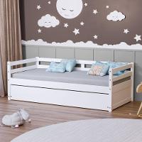 Bicama Solteiro Slim Madeira Maciça Branco Housin - 1