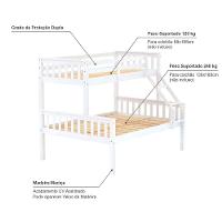 Beliche Com Cama Casal Prime Madeira Maciça Branco Housin