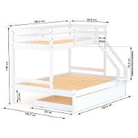 Treliche Com Cama Casal Slim Madeira Maciça Branco Housin - 6