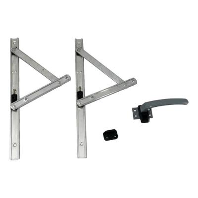 Kit Braço Janela Maxim-ar 40cm + Fecho Alavanca Natural