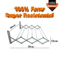 Varal De Parede Retrátil Aço Sanfonado 80cm - 2