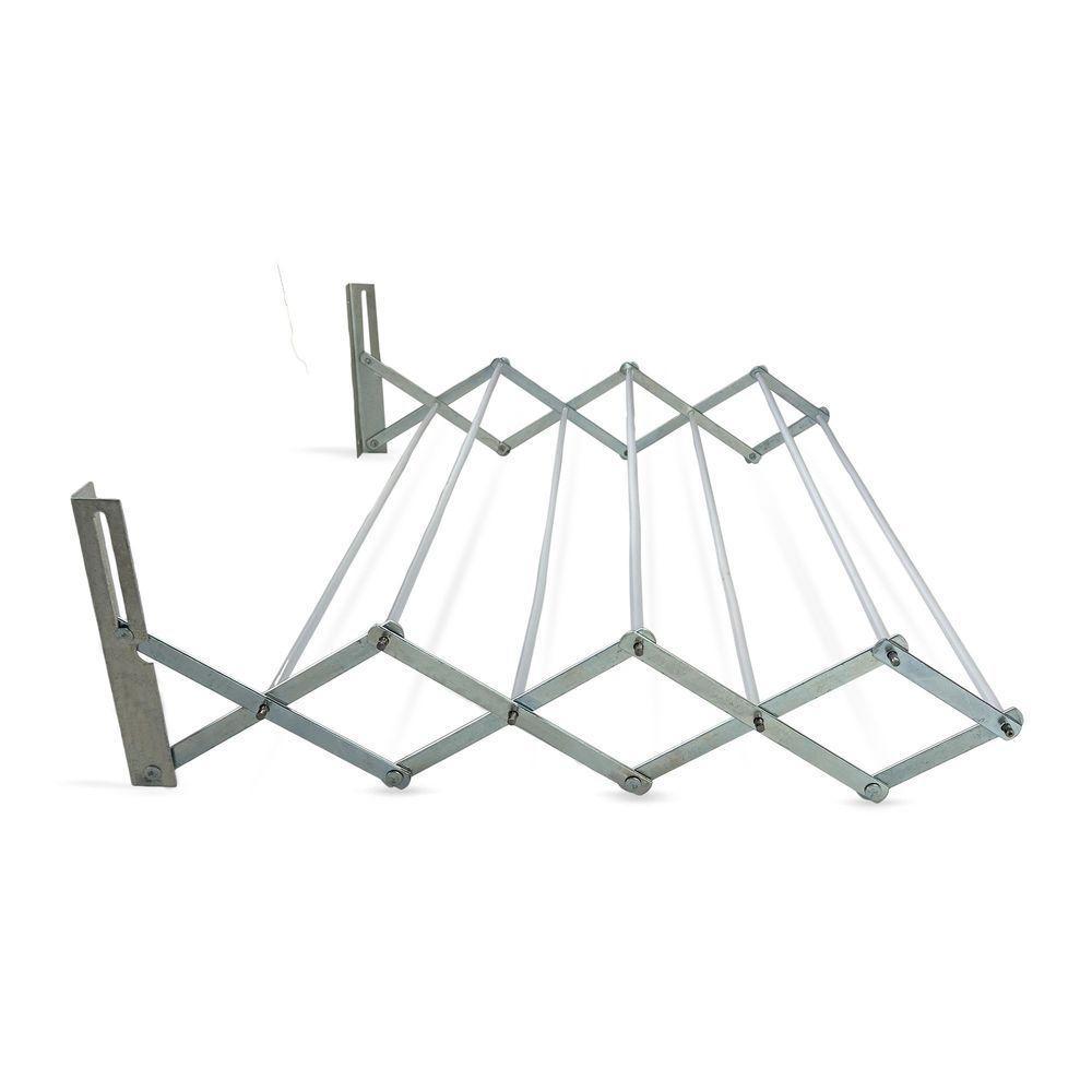 Varal De Parede Retrátil Aço Sanfonado - 120cm - 1