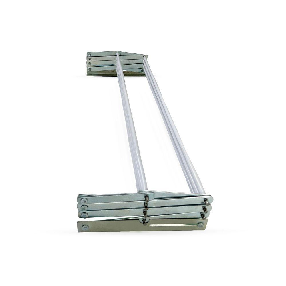Varal De Parede Retrátil Aço Sanfonado - 120cm - 6