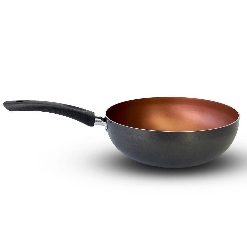 Panela Frigideira Wok 24 Cm Antiaderente Alumínio - Cobre - 1