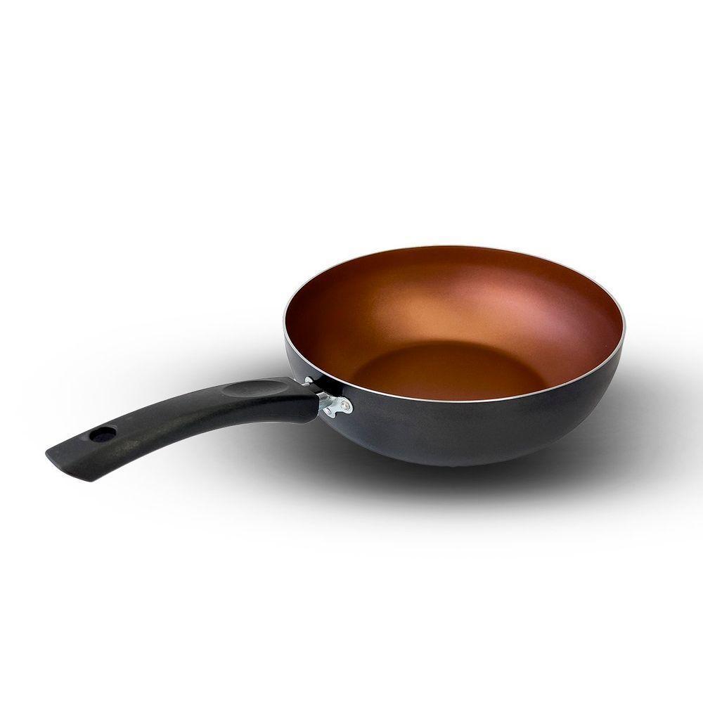 Panela Frigideira Wok 24 Cm Antiaderente Alumínio - Cobre - 3
