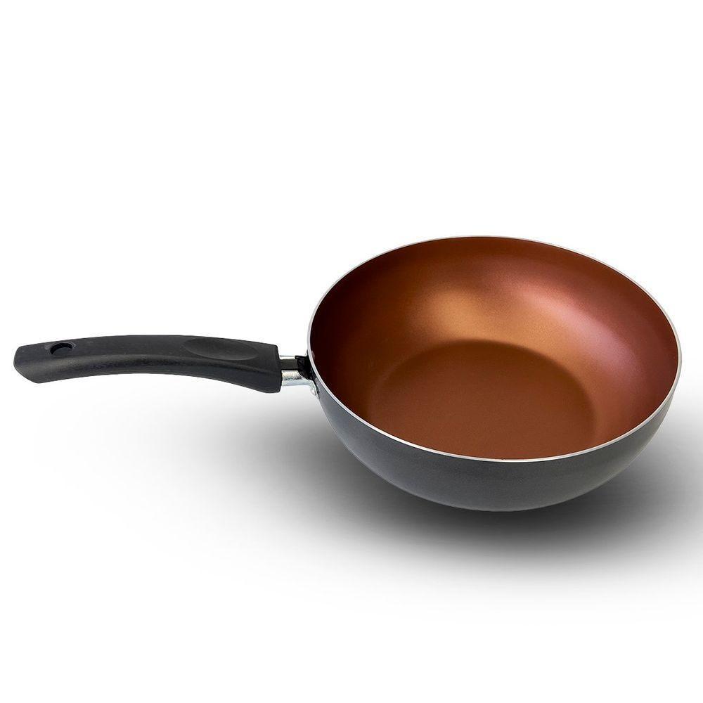 Panela Frigideira Wok 24 Cm Antiaderente Alumínio - Cobre - 5