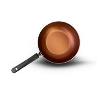 Panela Frigideira Wok 24 Cm Antiaderente Alumínio - Cobre