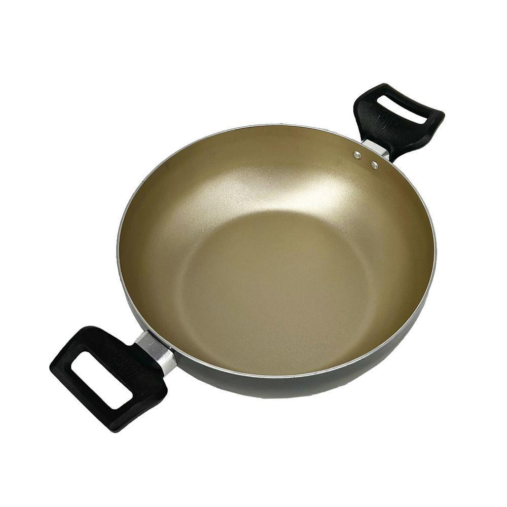 Panela Frigideira Caçarola Wok 24 Cm Antiaderente Alumínio - Dourado - 4