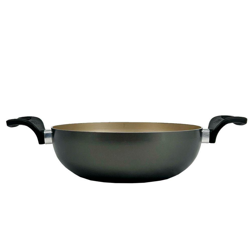 Panela Frigideira Caçarola Wok 24 Cm Antiaderente Alumínio - Dourado - 5