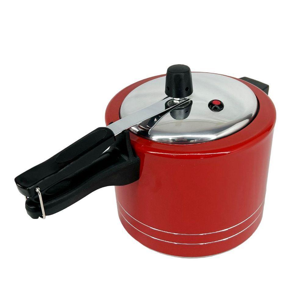 Panela De Pressão Antiaderente 4,5 Litros Alumínio - Vermelho - 6