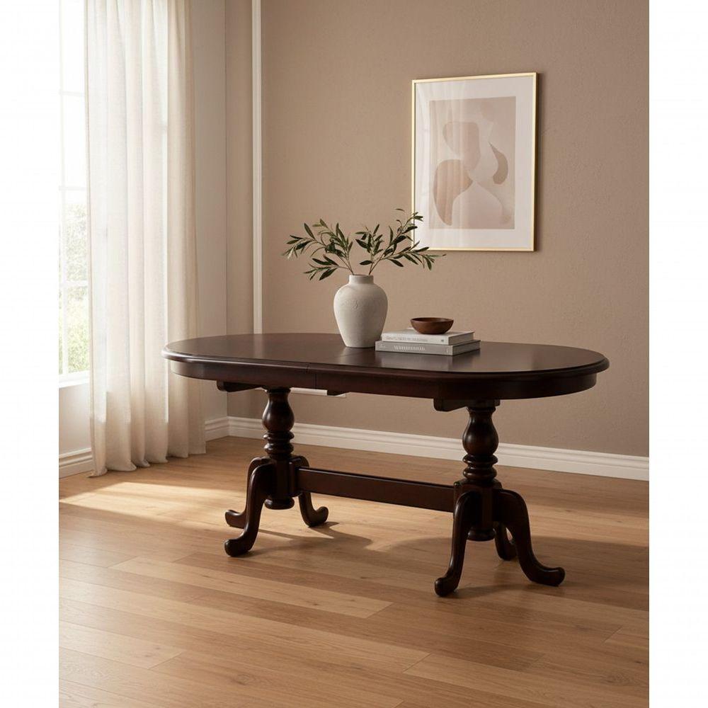 Mesa Elástica Farroupil1ha Oval 1,80-2,20 X 90 - Castanho - Móveis De Gramado - 2