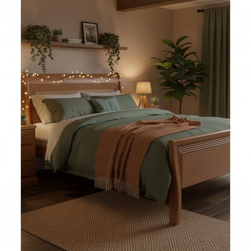 Cama Vitória 1,30 X 1,90 - Madeira Maciça - Móveis De Gramado - Marrom - 2