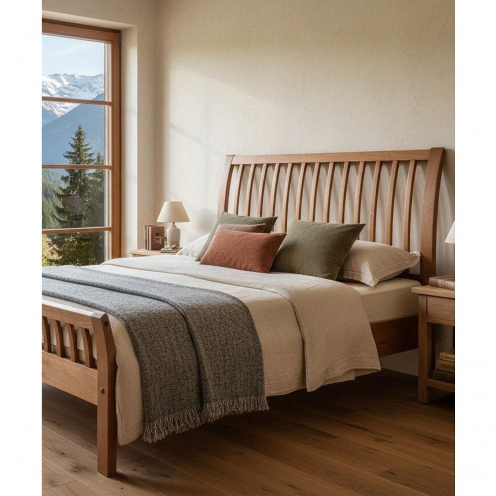 Cama De Casa Verona King Size 1,95 X 2,05 - Madeira Maciça - Móveis De Gramado - Castanho - 2