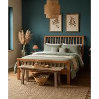 Cama De Casa Verona King Size 1,95 X 2,05 - Madeira Maciça - Móveis De Gramado - Castanho - 1