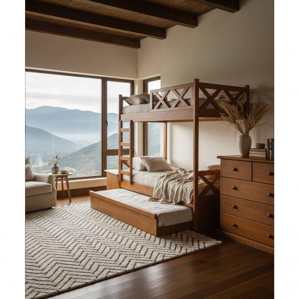 Treliche Farroupilha 1,90 X 90 - Madeira Maciça - Móveis De Gramado - Castanho - 2