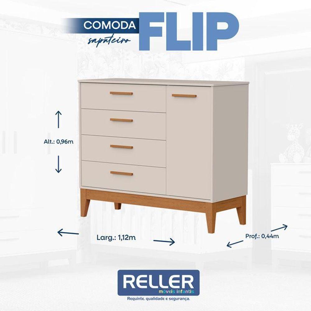 Quarto De Bebê Flip Areia Acetinado Com Colchão Gazin - Reller - 6