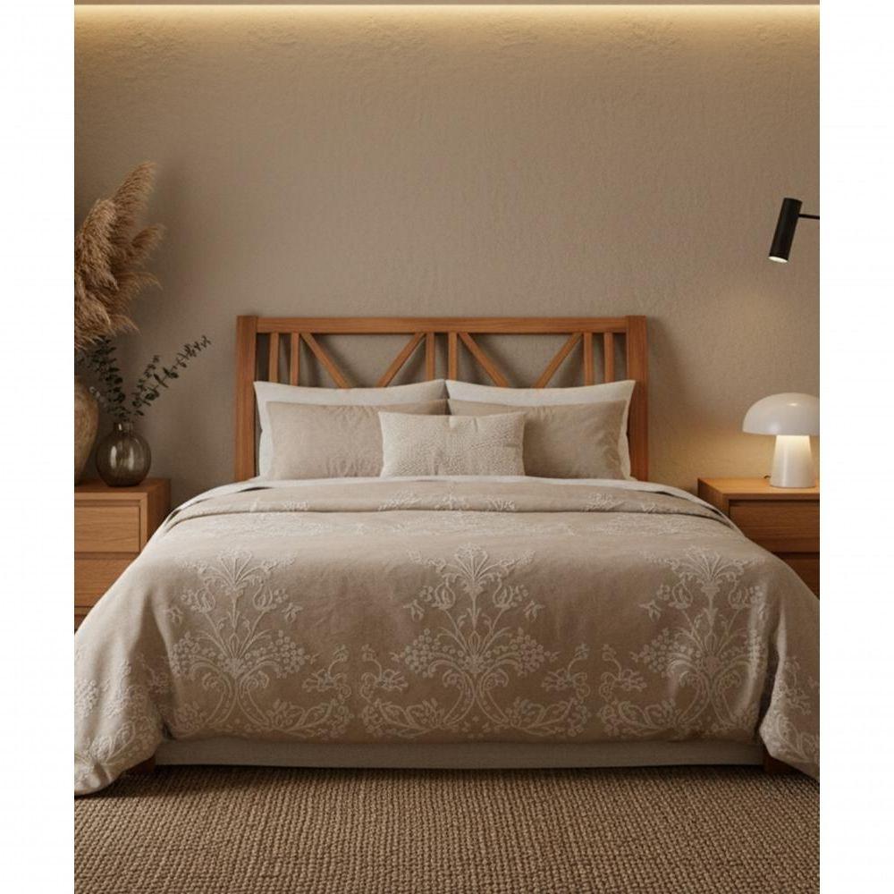 Cama De Casal King Size Jady 1,95 X 2,05 - Madeira Maciça - Móveis De Gramado - Castanho - 1