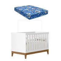 Berço Americano Flip Branco Acetinado Com Colchão - Reller - 1