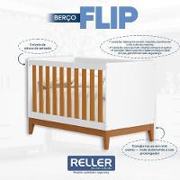 Berço Americano Flip Branco Acetinado Savana Com Colchão Gazin - Reller - 5