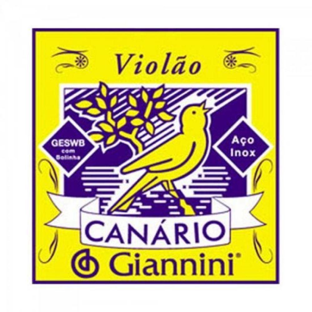 Corda Para Violão Aço Com Bolinha 6ª Mi Geswb.6 Série Canário Giannini - Dz / 12 [f002] - 2