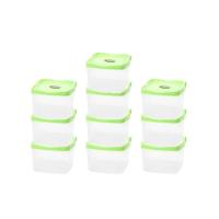 Kit 10 Potes Wave Quadrados 600ml Verde - 1