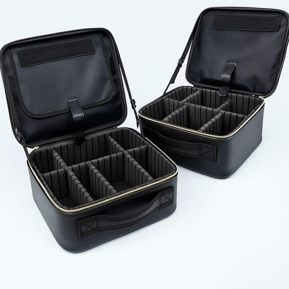 Maleta De Maquiagem Com Espelho Led Preto - 4