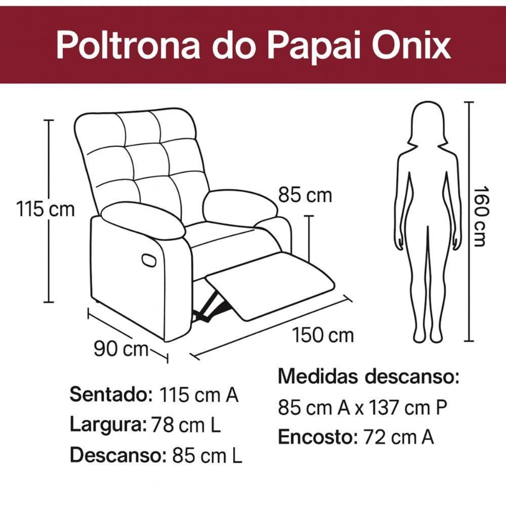 Poltrona Do Papai Reclinável Macia Onix Matrix Suede Capuccino - 5