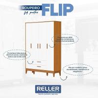 Quarto De Bebê Flip Guarda Roupa 4 Portas Branco Acetinado Savana Com Colchão Gazin - Reller - 2