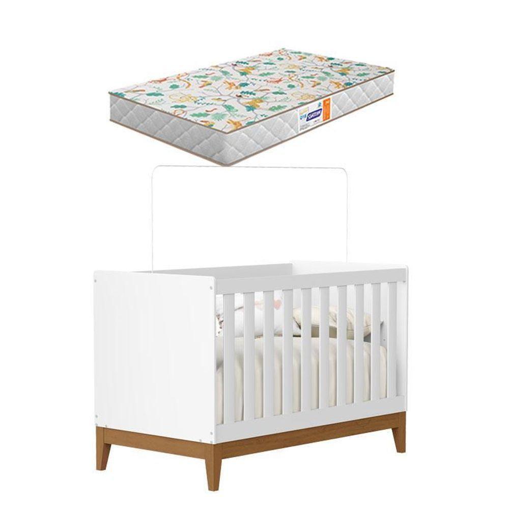 Berço Americano Flip Branco Acetinado Com Colchão Gazin - Reller - 1