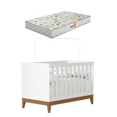 Berço Americano Flip Branco Acetinado Com Colchão Gazin - Reller