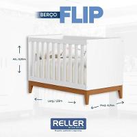 Berço Americano Flip Branco Acetinado Com Colchão Ortobom- Reller - 6