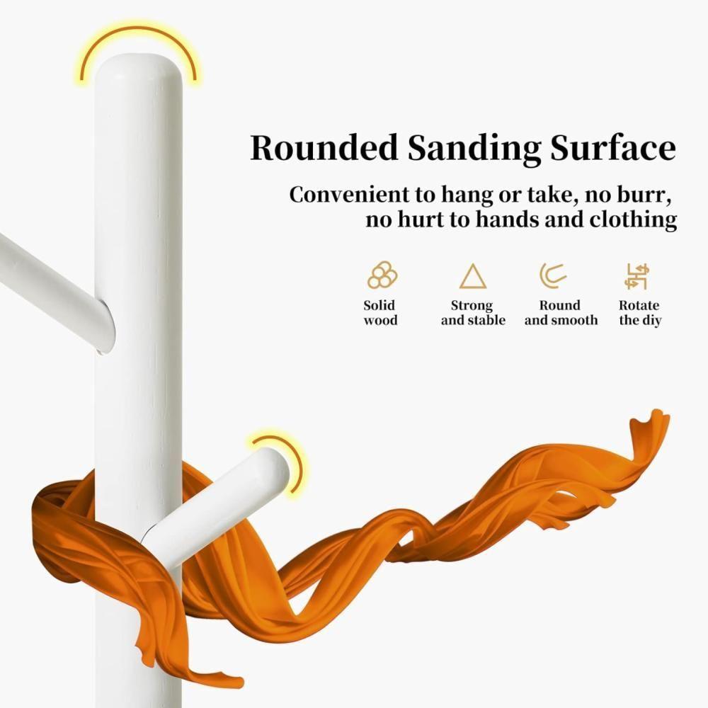 Cabideiro Organizador Chao 9 Ganchos Mancebo Arara Roupa Casaco Blusa Bolsa Desmontavel Branc - 6