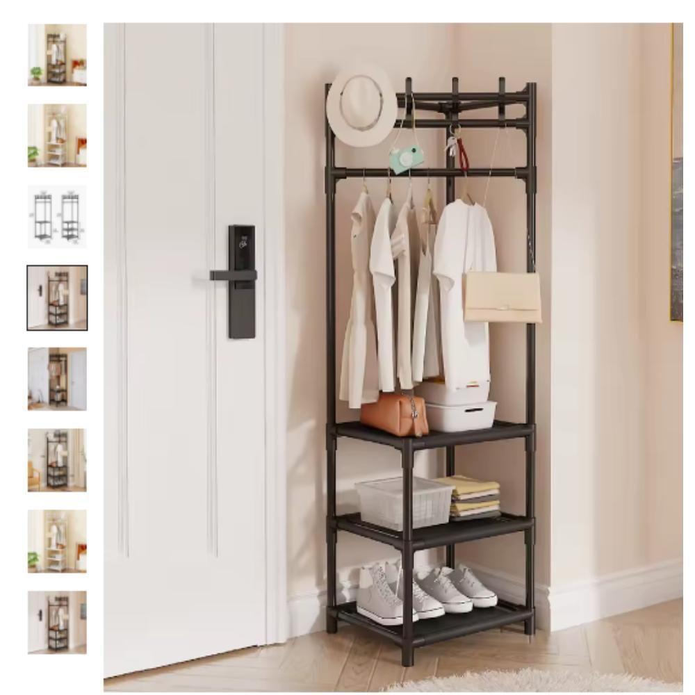 Armario Organizador Rack Canto Cabides Roupas Portatil Dobravel Aberto Arara Sapateira - 5