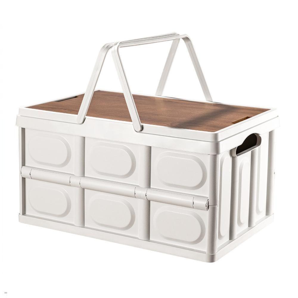 Caixa Dobravel Vira Mesa Portatil Armazenamento Cesta Empilhavel Multiuso Banqueta Viagem Praia Portatil Alca Acampament - 6